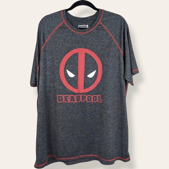 Marvel Deadpool Gray and Red Short Sleeve Tee - Picture 1 of 4